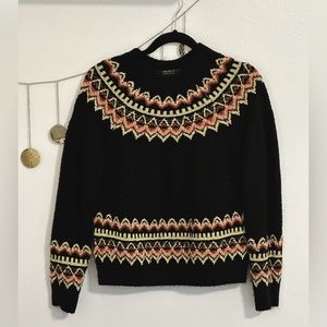 Cute Vintage style Black Sweater With Metallic Accents from Forever 21